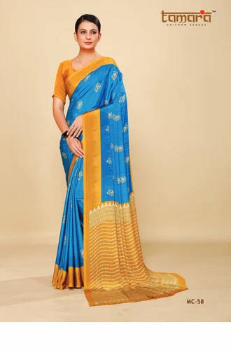 MC58 Mist Crape Corporate Uniform Saree