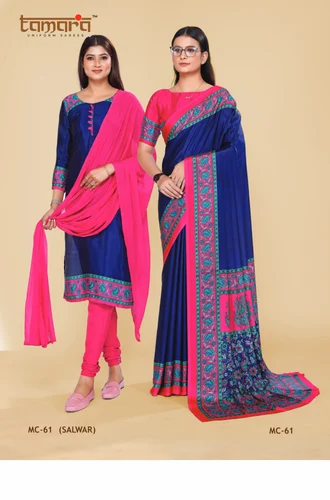 MC61 Mist Crape Restaurant Hostess Uniform Saree